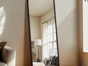 Arched Full Length Standing Mirror with Stand, Large Floor Mirror for Wall, Entryway, Bedroom, Bathroom and Modern Home Decoration