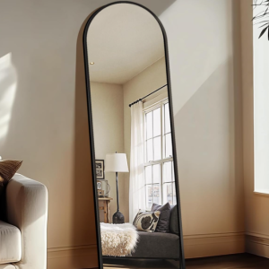 Arched Full Length Standing Mirror with Stand, Large Floor Mirror for Wall, Entryway, Bedroom, Bathroom and Modern Home Decoration