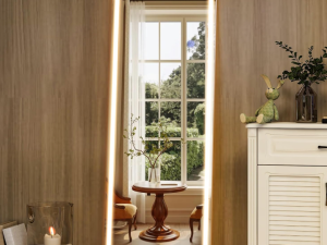Full Length Body Mirror with Stand, Wall Mounted Hanging Mirror with Light Design, Freestanding Floor Mirror for Bedroom and Dressing Area